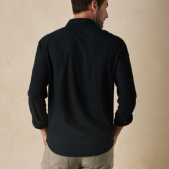 The Normal Brand Sequoia Jacquard Black Button Down Shirt - Picture 2 of 8